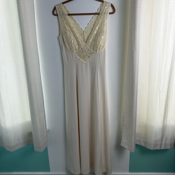 NWT Soft Surroundings Slip Ivory Lace Nightgown Long Chemise Maxi Dress Medium - Picture 8 of 16